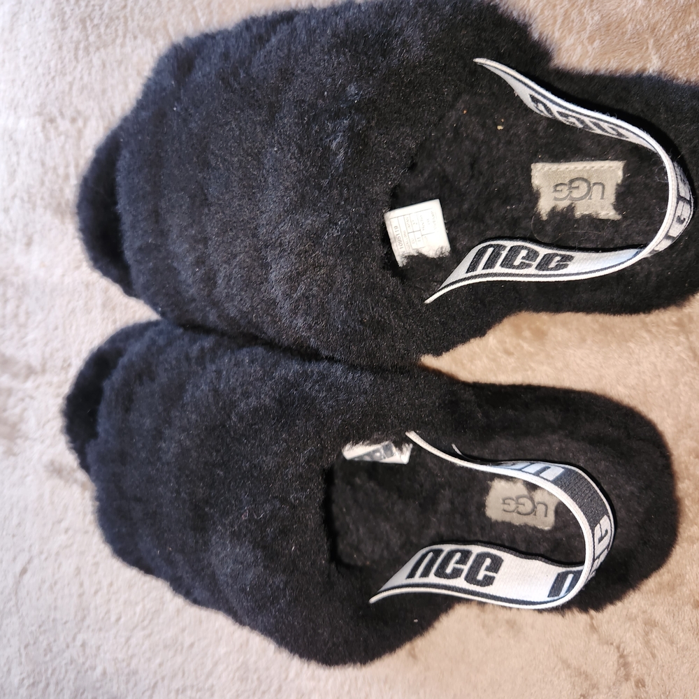 UGG Fluffy YEAH Black Slide